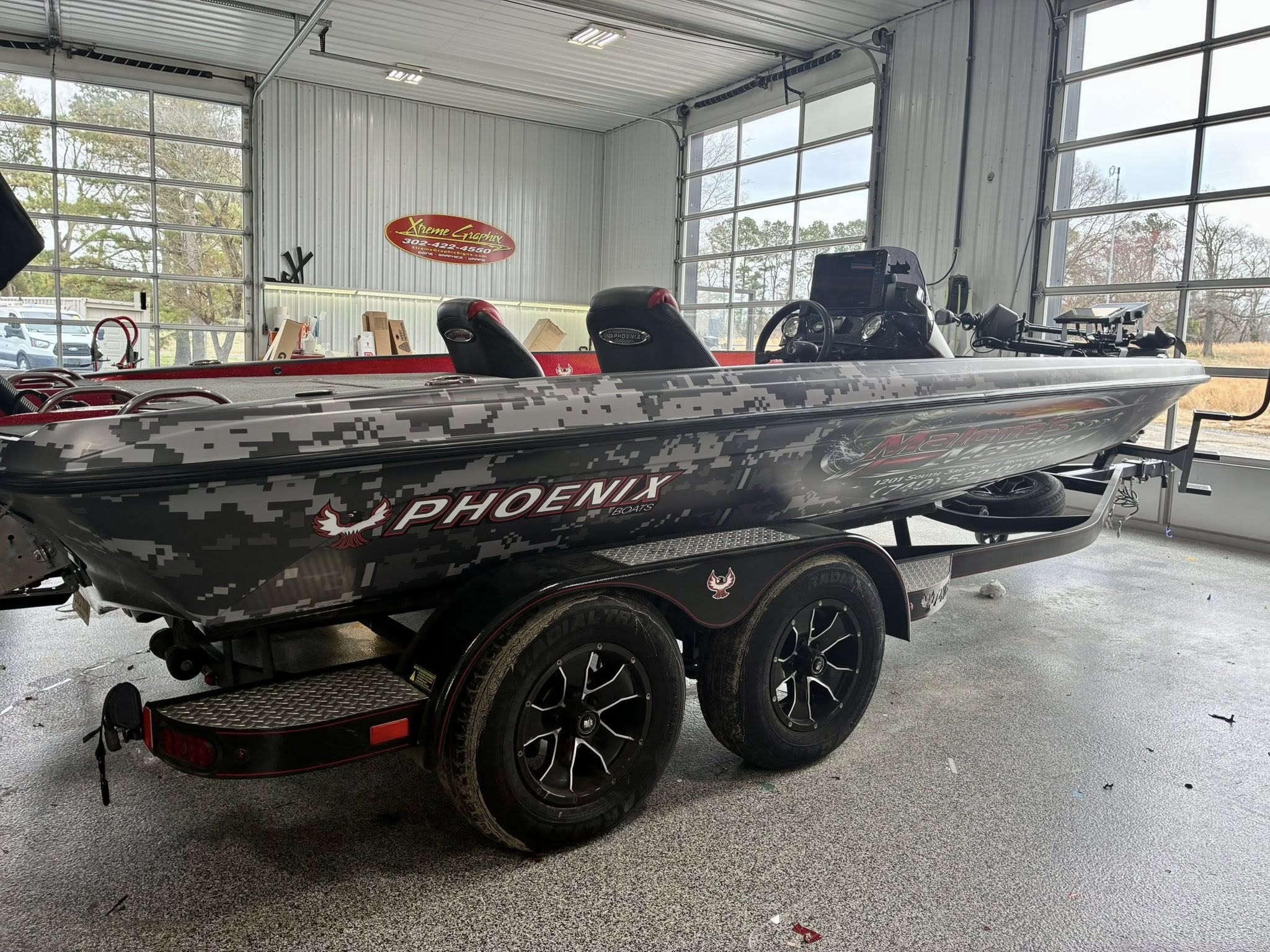 Phoenix bass boat wrap by Xtreme Graphix serving Cambridge MD